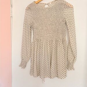 Seraphine Charming Cream Polka Dot Maternity Blouse